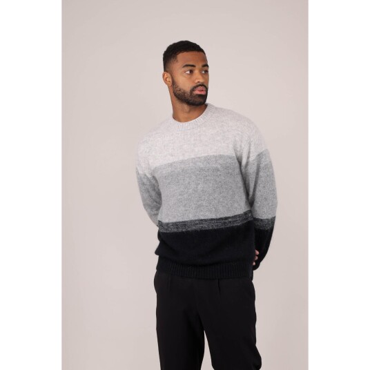 Ajani Sweater Grey multi M Alpaca stripe sweater Ajani Sweater Grey multi M Alpaca stripe sweater