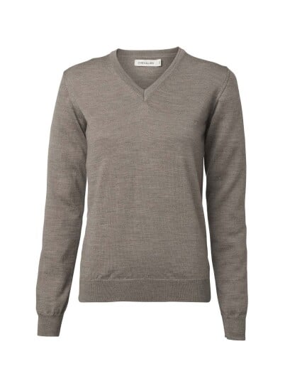 Chevalier Blaise V Neck Merino Pullover Women Walnut 44W 44
