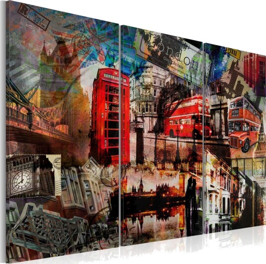 Bilde London Collage Triptych 60x40 Artgeist sp. z o. o.