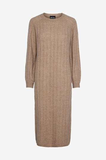 Pieces Kjole pcMaggy LS Knit Dress Grå Pieces Kjole pcMaggy LS Knit Dress Grå