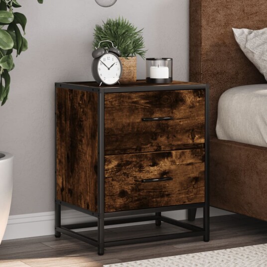  Nattbord røkt eik 40x31x50 cm konstruert tre 8721102837371