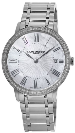 Baume & Mercier Dameklokke M0A10227 Classima Hvit/Stål Ø36.5 mm