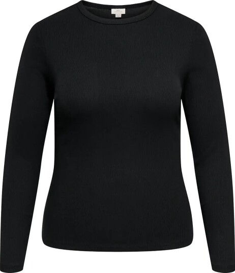 ONLY Carmakoma Carval L/S O Neck Top Jrs Noos   Black   50 52