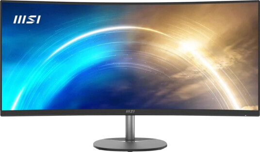 MSI PRO MP341CQ 34" Buet Ultrawide PC-Skjerm 3440x1440 med 100Hz og AMD FreeSync Sort