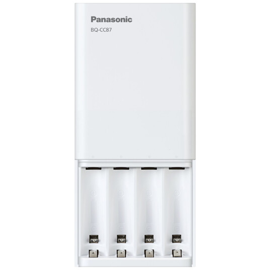 Panasonic USB-batterilader for AA og AAA-batterier med powerbank-funksjon Panasonic USB-batterilader for AA og AAA-batterier med powerbank-funksjon