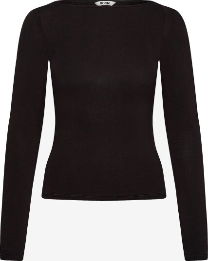 Monki Sheer Boatneck Ls BLACK DARK M