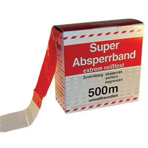 Sperrebånd av plast 80 mm x 500 m Hvit og rød Sperrebånd av plast 80 mm x 500 m Hvit og rød