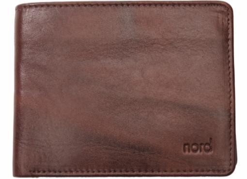 Nord Leather Liten dollar herre skinn lommebok 7 kort/ myntlomme Brun Nord Leather Liten dollar herre skinn lommebok 7 kort/ myntlomme Brun