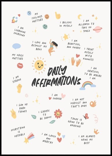 Daily Affirmations No2 Plakat Plakat / 100x150cm