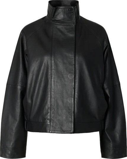 Selected Slwzenia Leather Jacket Black 40