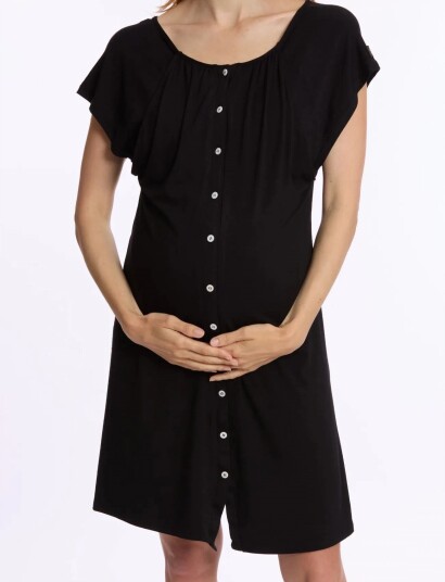 Cache Coeur Maternity And Nursing Nightdress Louna Black S Regular
