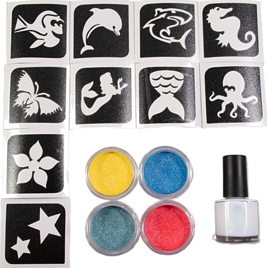Grimas Sparkling Powder Tatoveringssett Aqua