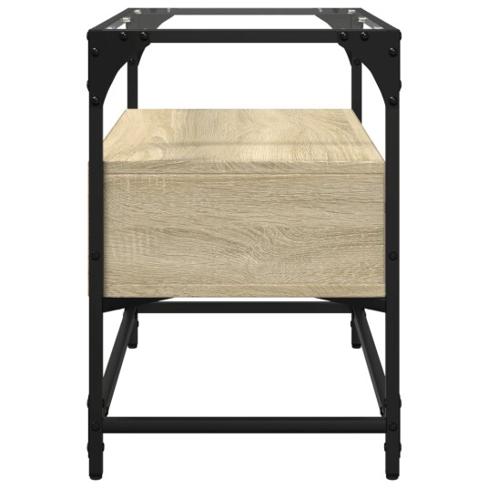 TV-benk med glasstopp sonoma eik 60x35x51 cm konstruert tre 846055 TV-benk med glasstopp sonoma eik 60x35x51 cm konstruert tre 846055