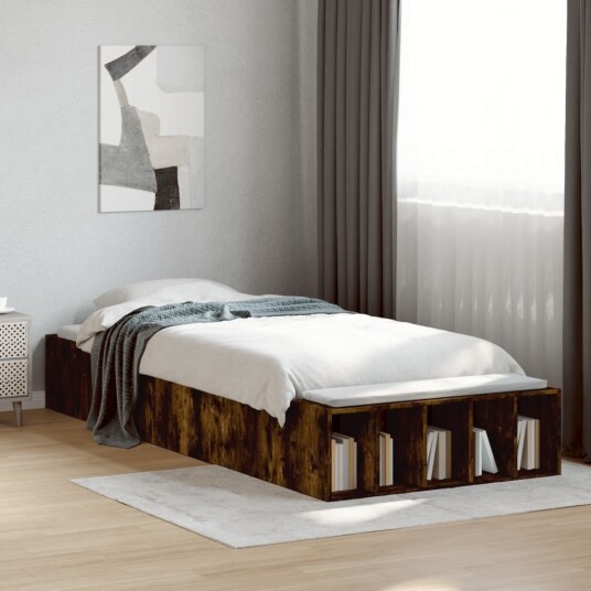 Sengeramme røkt eik 100x200 cm konstruert tre 8721102622588 Sengeramme røkt eik 100x200 cm konstruert tre 8721102622588