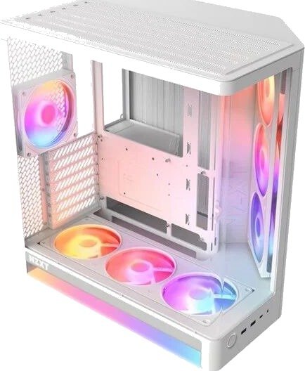NZXT H6 RGB+ (2026) All White Kabinett Miditower Hvit CC-H62FW-P1