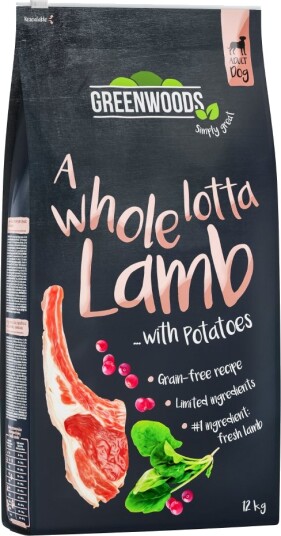 Greenwoods Lam Med Potet Spinat Og Tranebær 2 X 12 kg