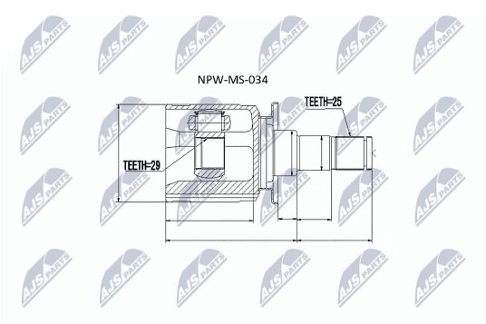 Nty Drivknute drivaksel NTY NPW MS 034