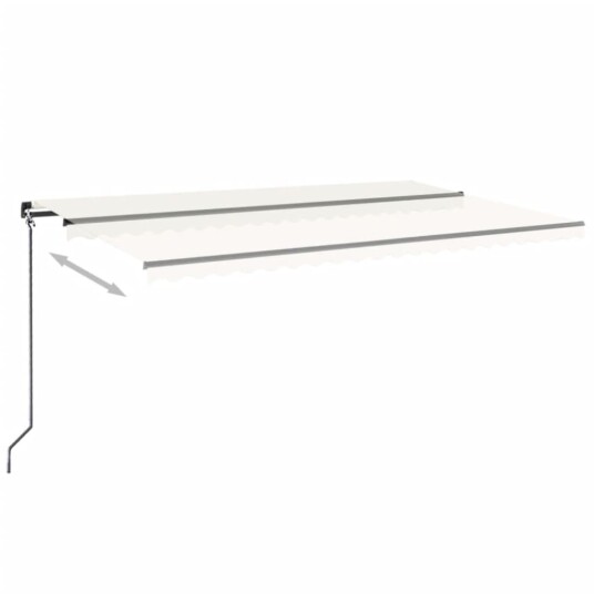 vidaXL Manuell uttrekkbar markise 500x300 cm kremhvit