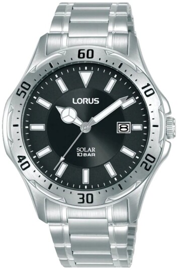 Lorus Herreklokke RX395AX9 Solar Sort/Stål Ø40 mm Lorus Herreklokke RX395AX9 Solar Sort/Stål Ø40 mm