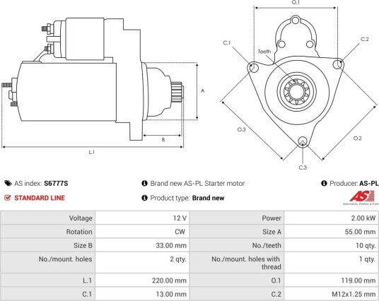 AS PL S6777S Starter