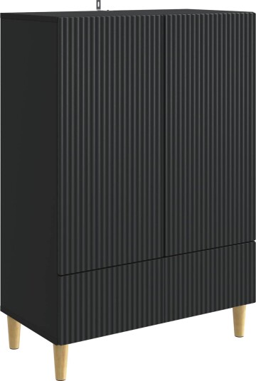 Serviesskap med skuff Svart 66 x 34,5 x 95 cm Konstruert tre Serviesskap med skuff Svart 66 x 34,5 x 95 cm Konstruert tre
