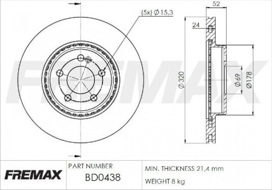 Bremseskive FREMAX BD-0438