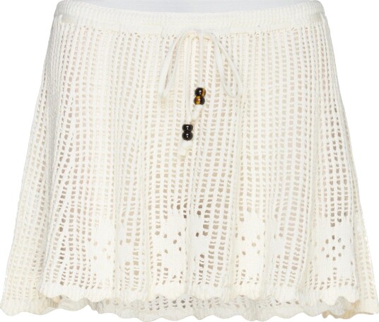 Monki Mini Knitted Skirt Cream XS