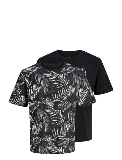 Jack & Jones Jjejeff Tee Ss 2Pk Mp   Black   L