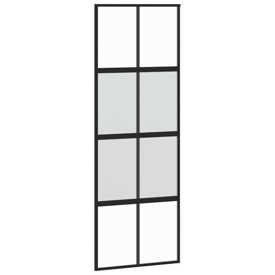 vidaXL Skyvedør med monteringssett svart 76x205 cm herdet glass vidaXL Skyvedør med monteringssett svart 76x205 cm herdet glass