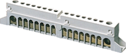 Gewiss jord/N-skinne 2x 25mm²+14x10mm² GW40401 Gewiss jord/N-skinne 2x 25mm²+14x10mm² GW40401