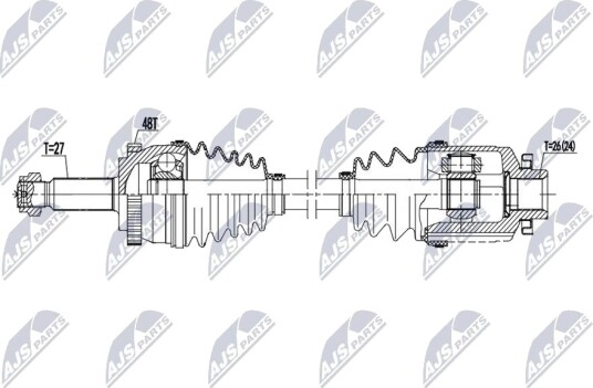 NTY NPW HY 652 Drivaksel NTY NPW HY 652 Drivaksel
