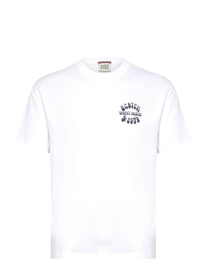 Scotch & Soda Front And Back Artwork Relaxedfit Tshirt   White   S