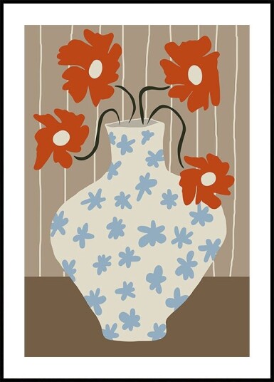 Vintage floral pottery Plakat Plakat / 50x70cm Vintage floral pottery Plakat Plakat / 50x70cm