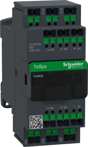 Schneider Electric Kontaktor Deca 12A 3P 125V DC Snap-in, LC1D12AGD