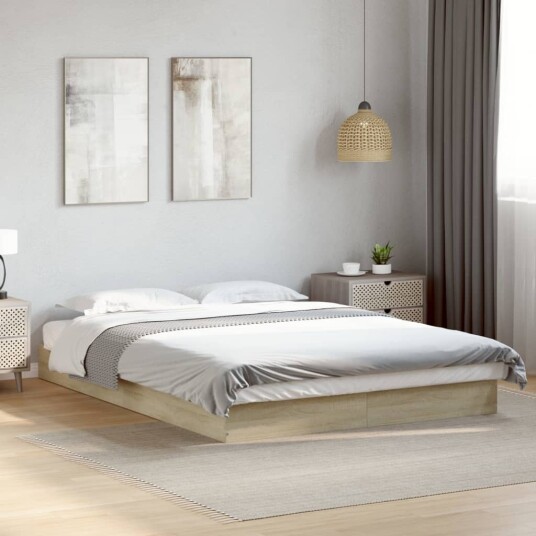  Sengeramme sonoma eik 140x200 cm konstruert tre 8721102598845