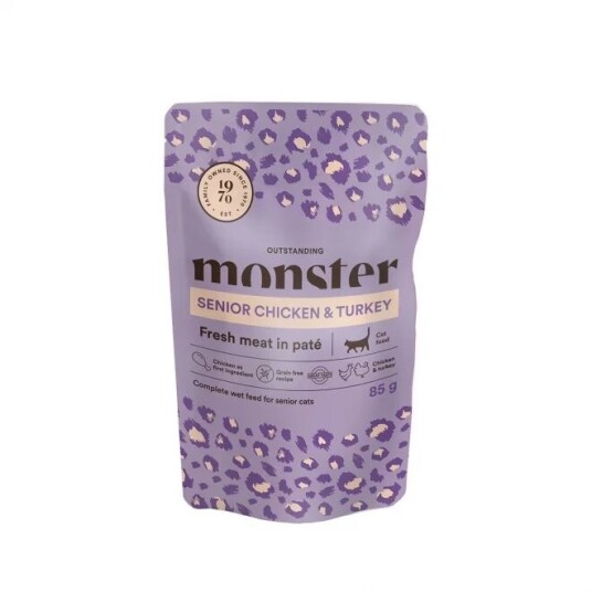 Monster Pet Food Monster Cat Senior Chicken/Turkey 85 G