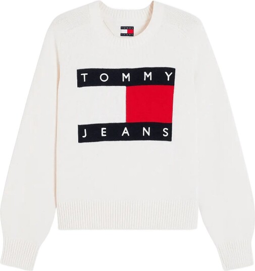 Tommy Jeans Tjw Flag Sweater Ext White L