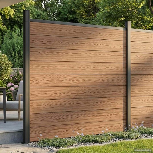vidaXL Gjerdesett 180 x 186 cm WPC og Aluminium Brun