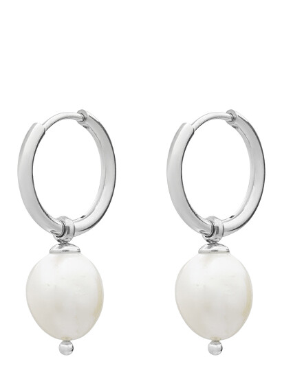 BUD TO ROSE Pearl Hoop Silver |Silver |One Size
