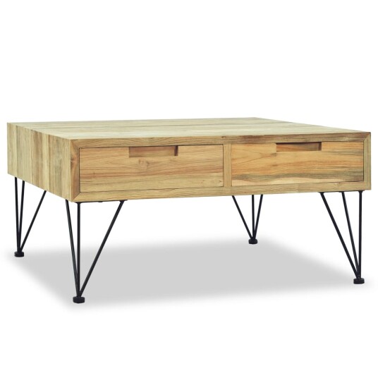 vidaXL Salongbord 80x80x40 cm massiv teak