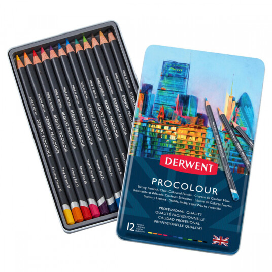 Derwent Procolour Fargeblyanter 12-sett