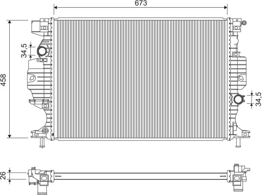 VALEO 701295 Radiator motorkjøling VALEO 701295 Radiator motorkjøling