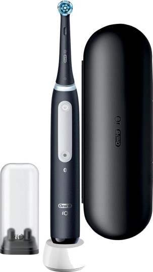 Oral-B iO Series 4 Elektrisk Tannbørste med Bluetooth og Reiseetui Matt Svart Oral-B iO Series 4 Elektrisk Tannbørste med Bluetooth og Reiseetui Matt Svart
