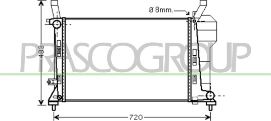 PRASCO ME324R001 Radiator motorkjøling
