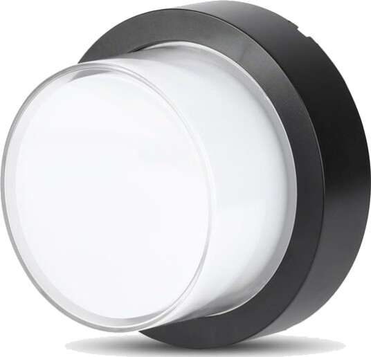V Tac 12W rund LED vegglampe IP65 sort 3000K inkl. lyskilde Kulør : Varm V Tac 12W rund LED vegglampe IP65 sort 3000K inkl. lyskilde Kulør : Varm