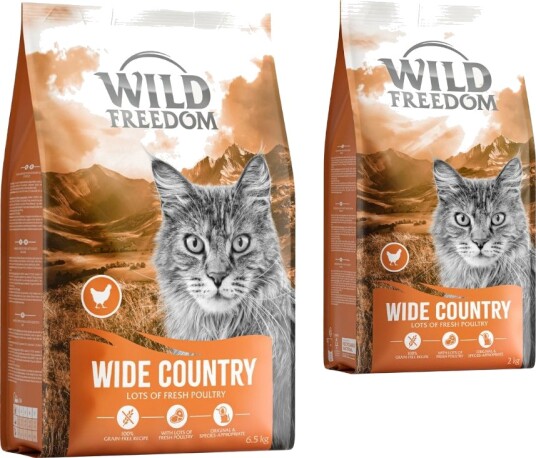 Wild Freedom Tørrfôr 6.5 + På Kjøpet Kornfri Oppskrift Wide Country Fjærkre 2 kg 8.5 kg