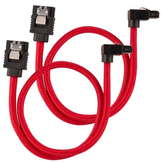 Corsair SATA-kabel 30 cm med 90° vinkel og rødt design Corsair SATA-kabel 30 cm med 90° vinkel og rødt design