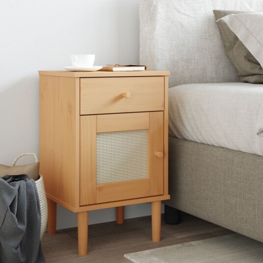  Nattbord SENJA rotting utseende brun 40x35x65 cm heltre furu 8721012134294