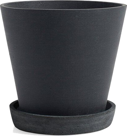 HAY Flowerpot with saucer krukke M Ø14 cm Svart
