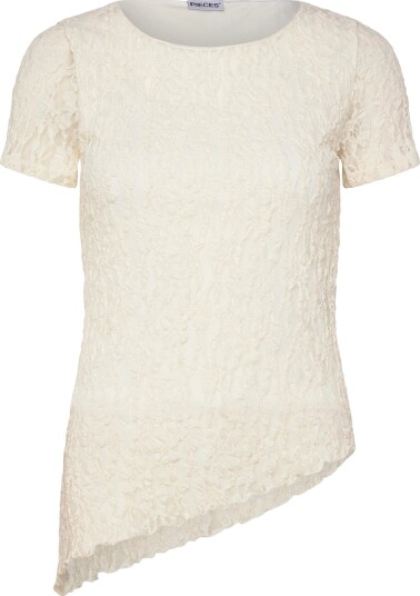 Pieces | Pcariana Ss Asymmetric Lace Top D2D | L